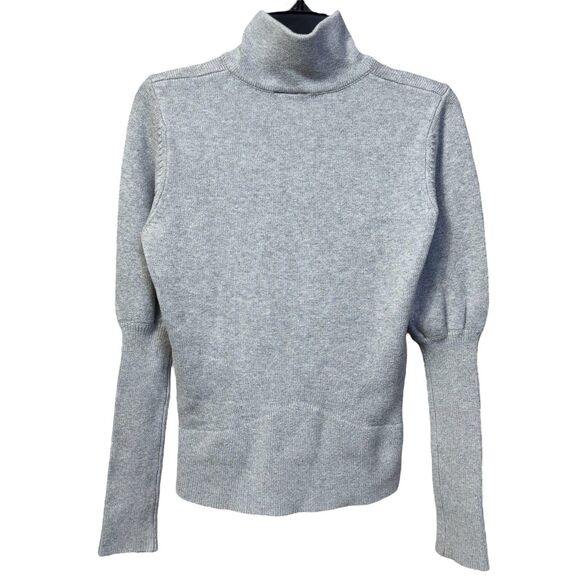 Boston Proper Cashmere Silk Blend Cardigan Jacket Size M Gray Zip Snap Pockets - Picture 4 of 6